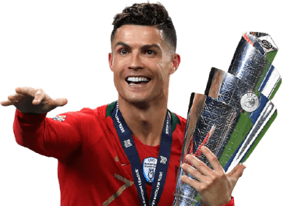 Ronaldo after winning the UEFA nations league with Portugal in 2019
